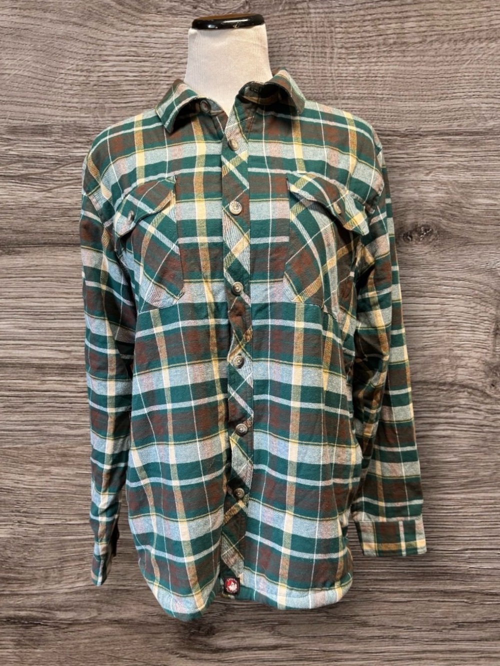EUC CANADA WEATHER GEAR Men's - Plaid Sherpa Lined Fleece Long Sleeve Shirt